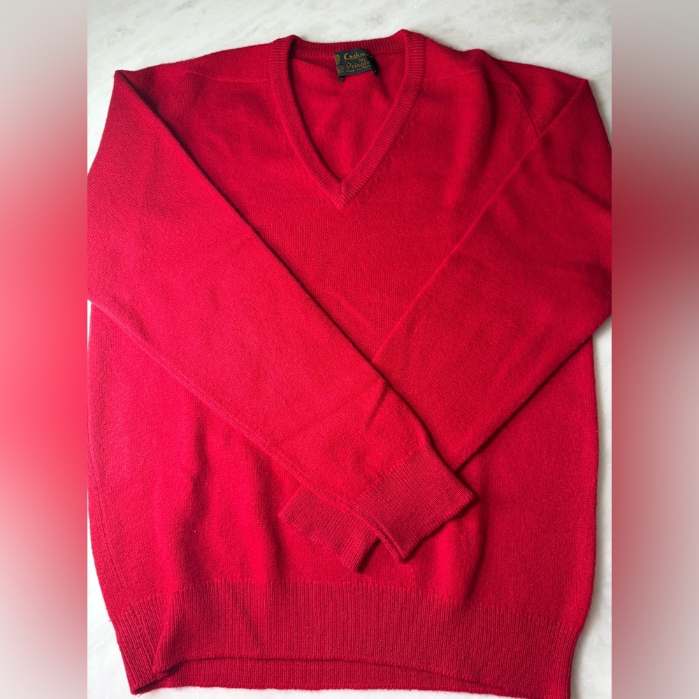 Cashmere by Pringle Vintage Cashmere V-Neck Sweater Size Large